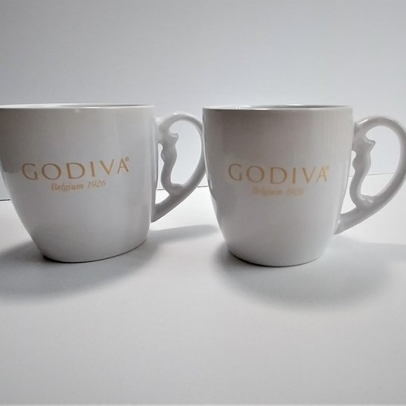 Godiva Belgium 1926 Collectible 12oz Coffee Mugs Modern Gourmet Foods - Set of 2 - Picture 1 of 8